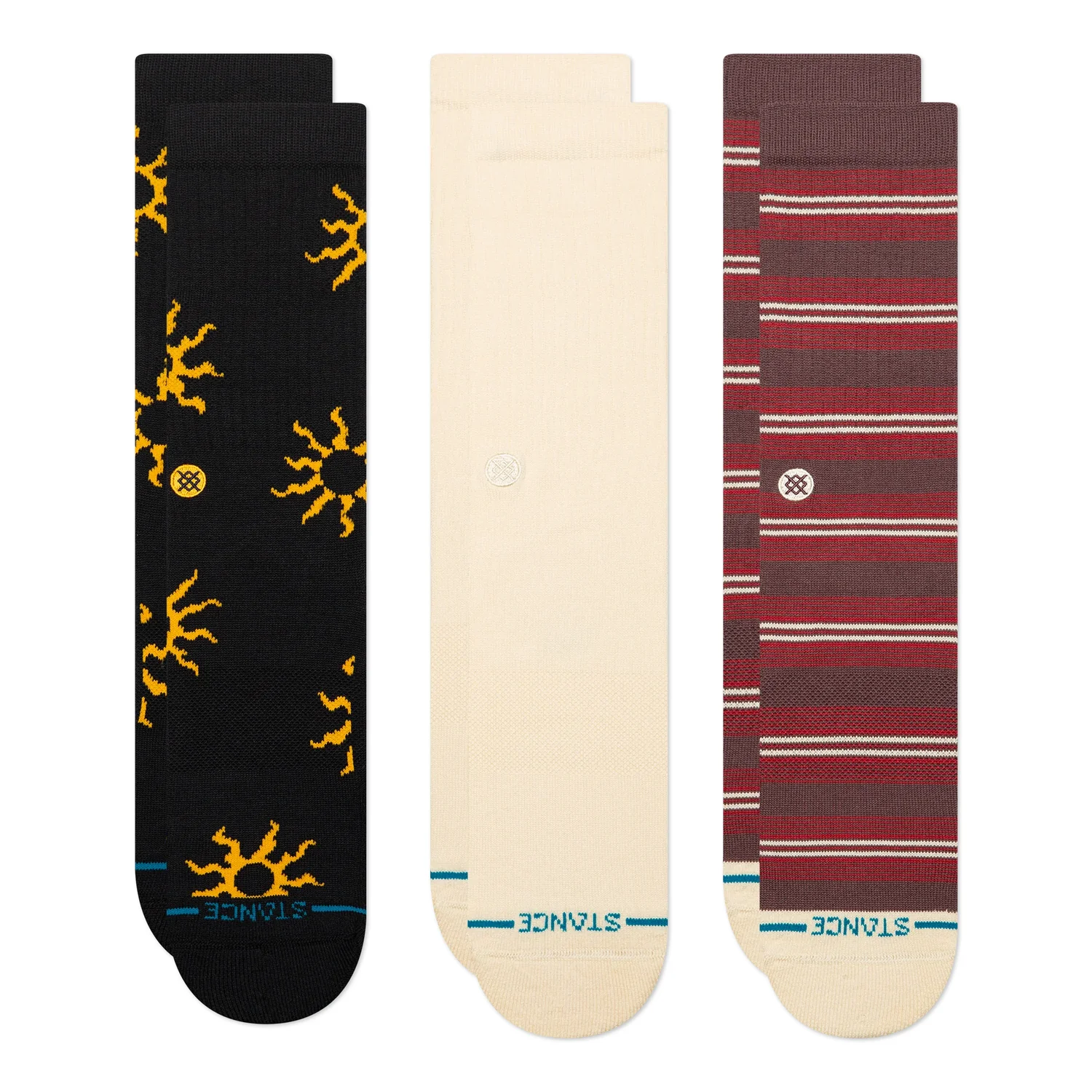 Chaussettes, multicolores, motifs variés, tricot de coton