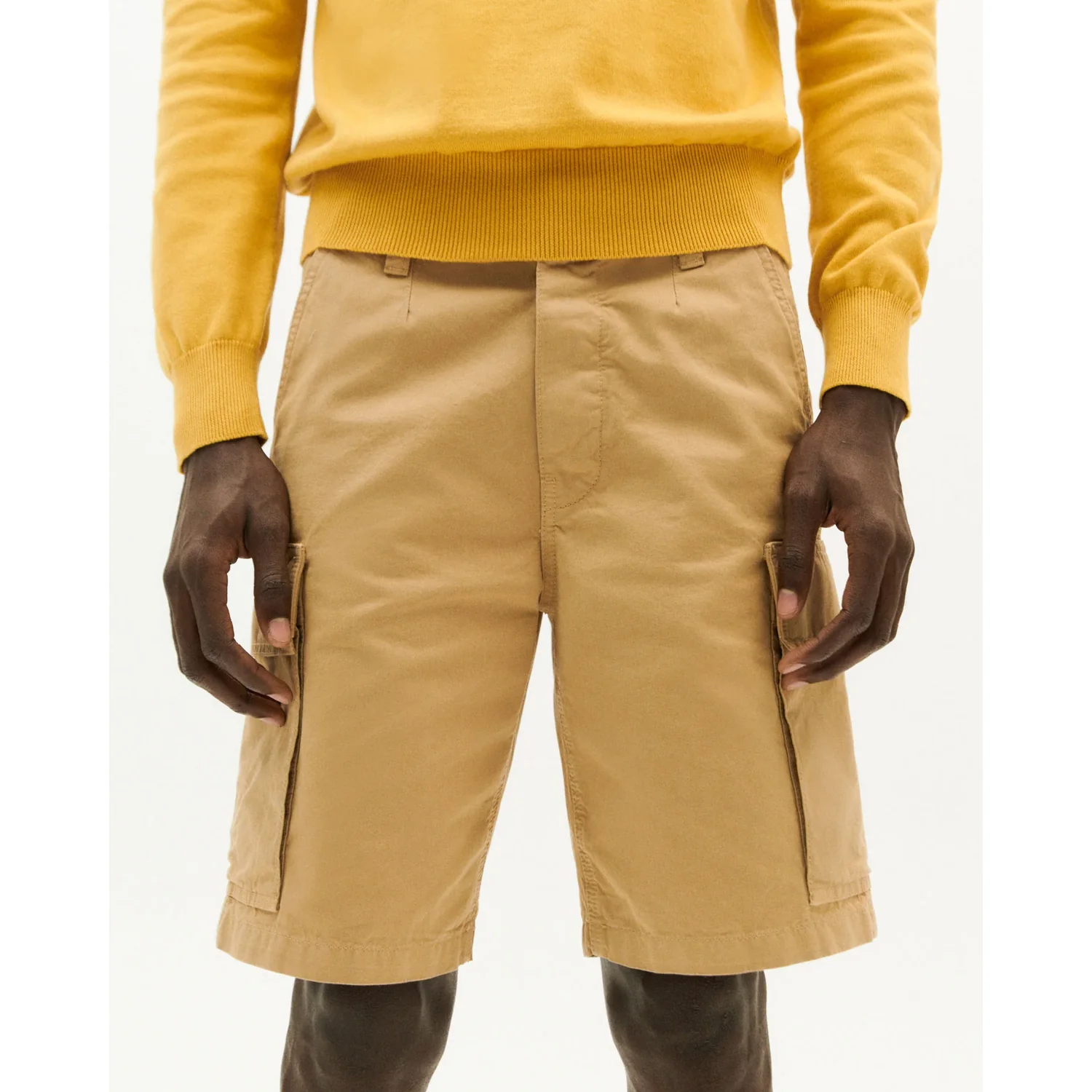 Diego Cargo Shorts Cargo-Shorts, Baumwolle, Beige, Seitentaschen, Knielang