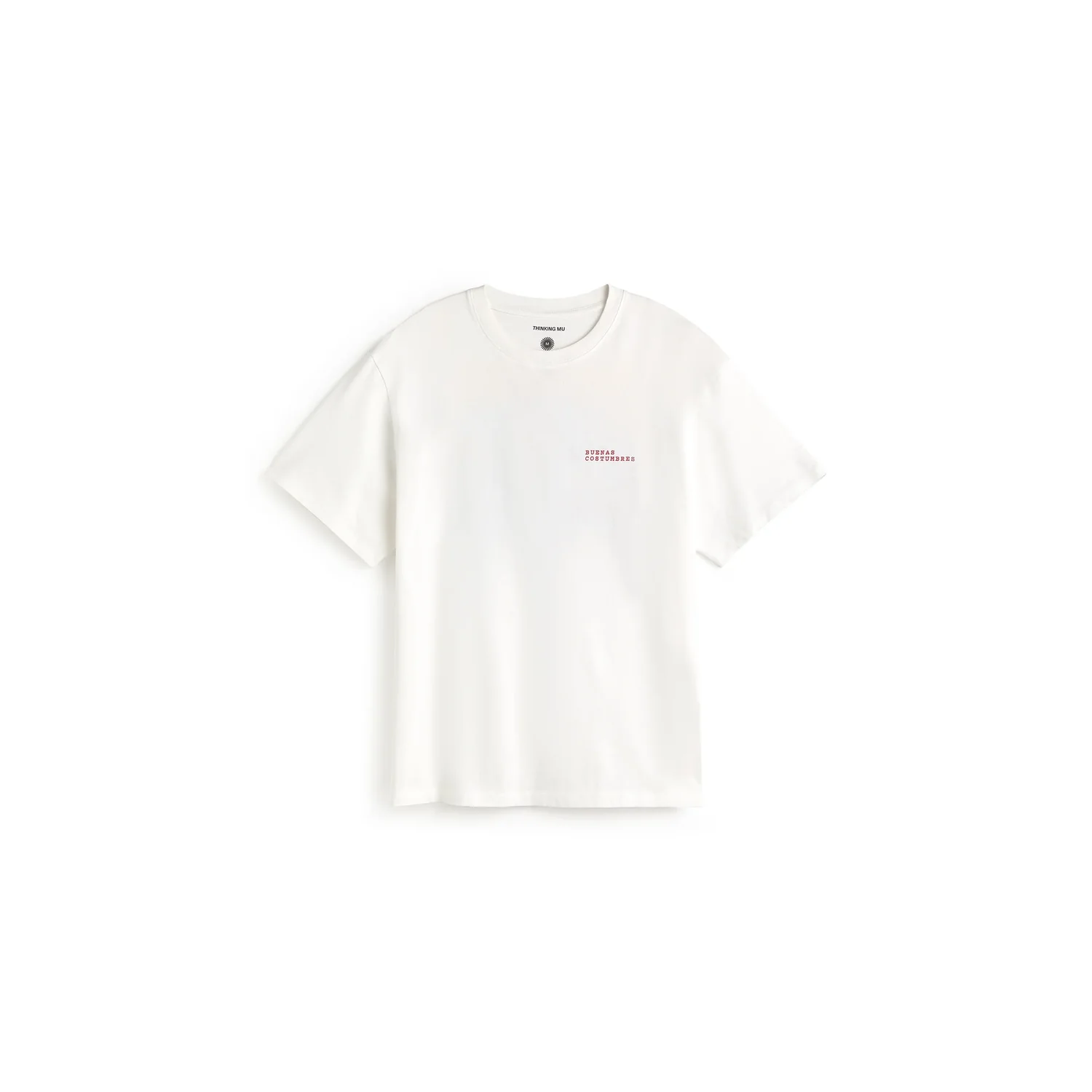 Aaron Tee T-Shirt, Kurzarm, Rundhalsausschnitt, Weiß, Brustprint