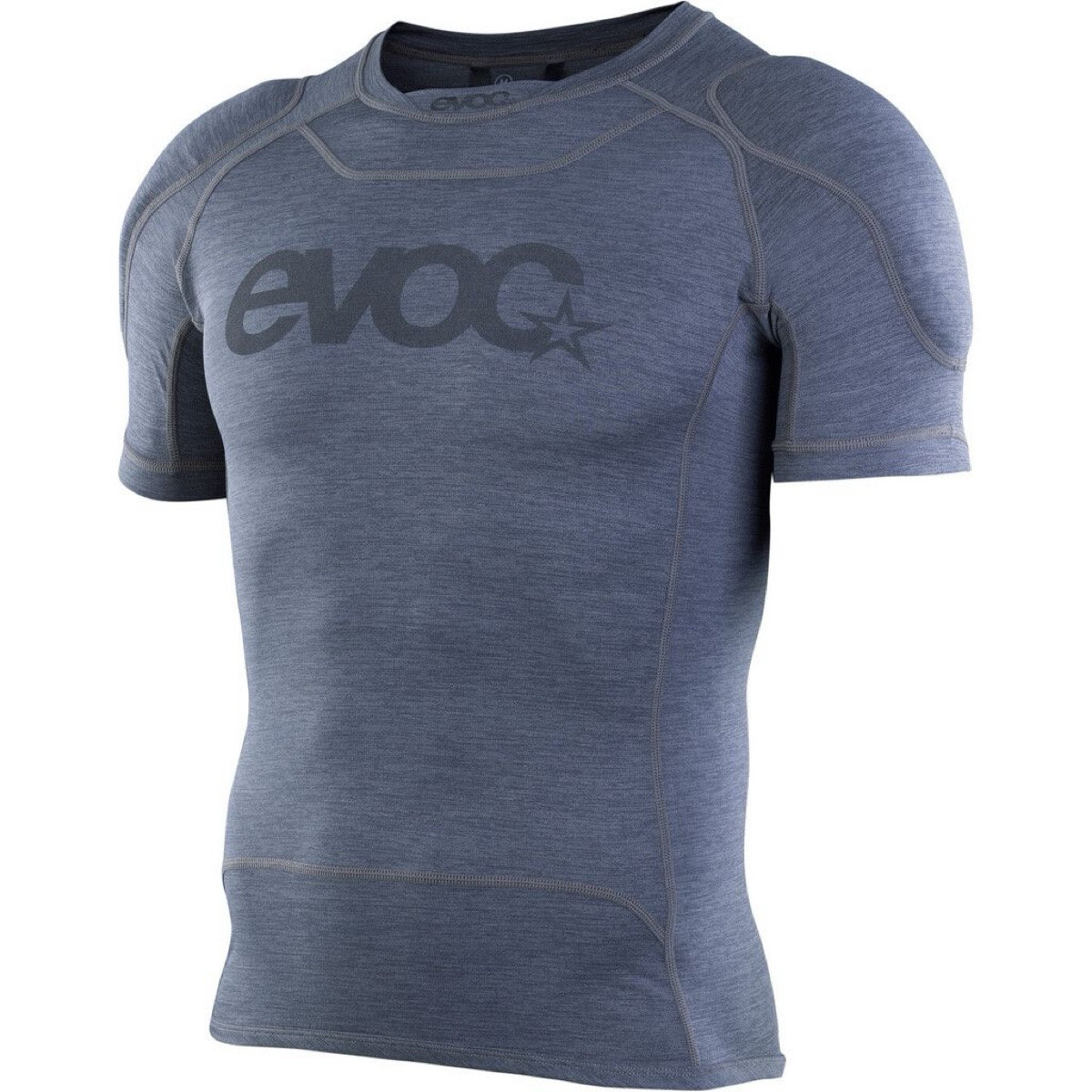 Rashguard, manches courtes, logo graphique, bleu chiné, t-shirt de sport