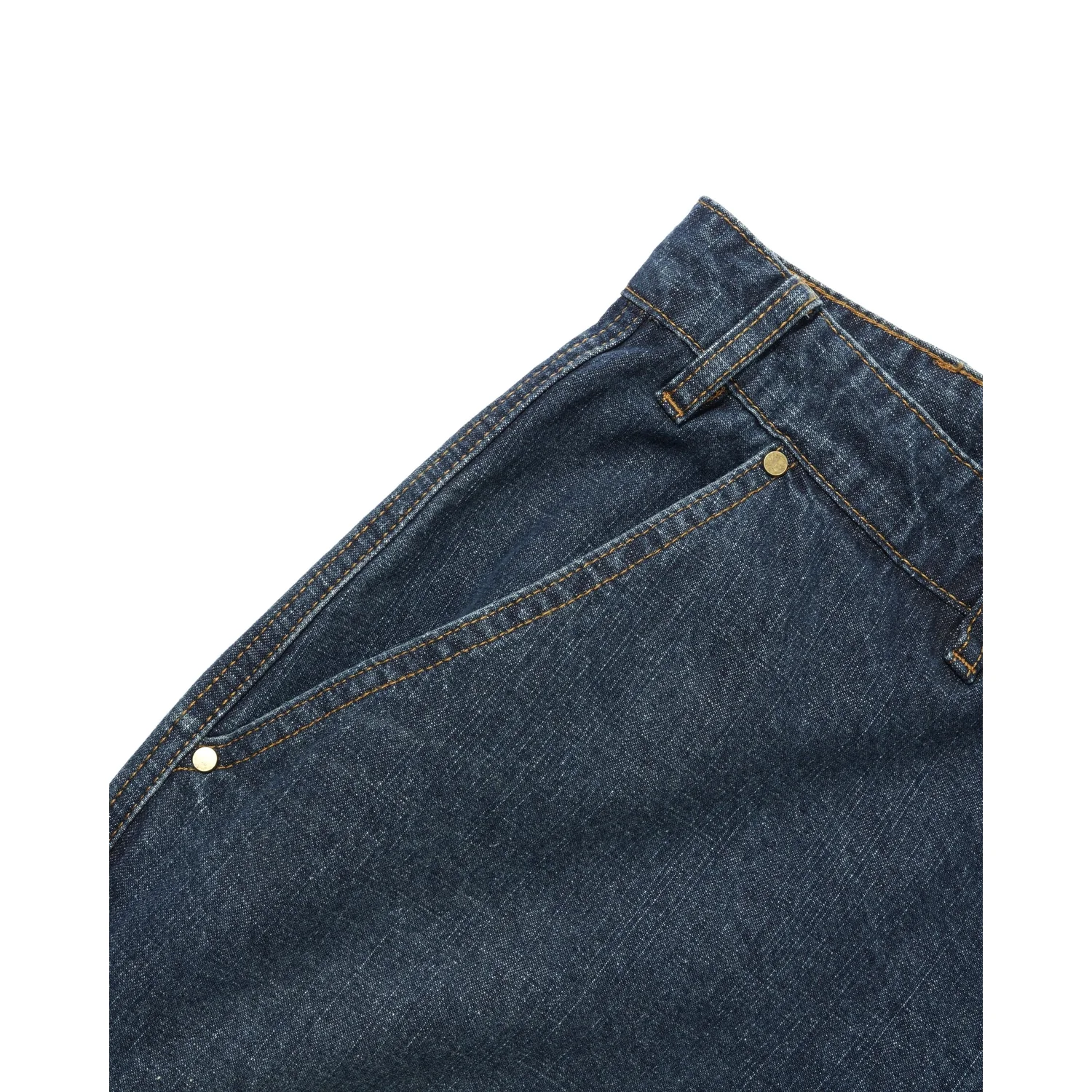 Work Pants Jean, bleu foncé, denim, coutures contrastées, rivets