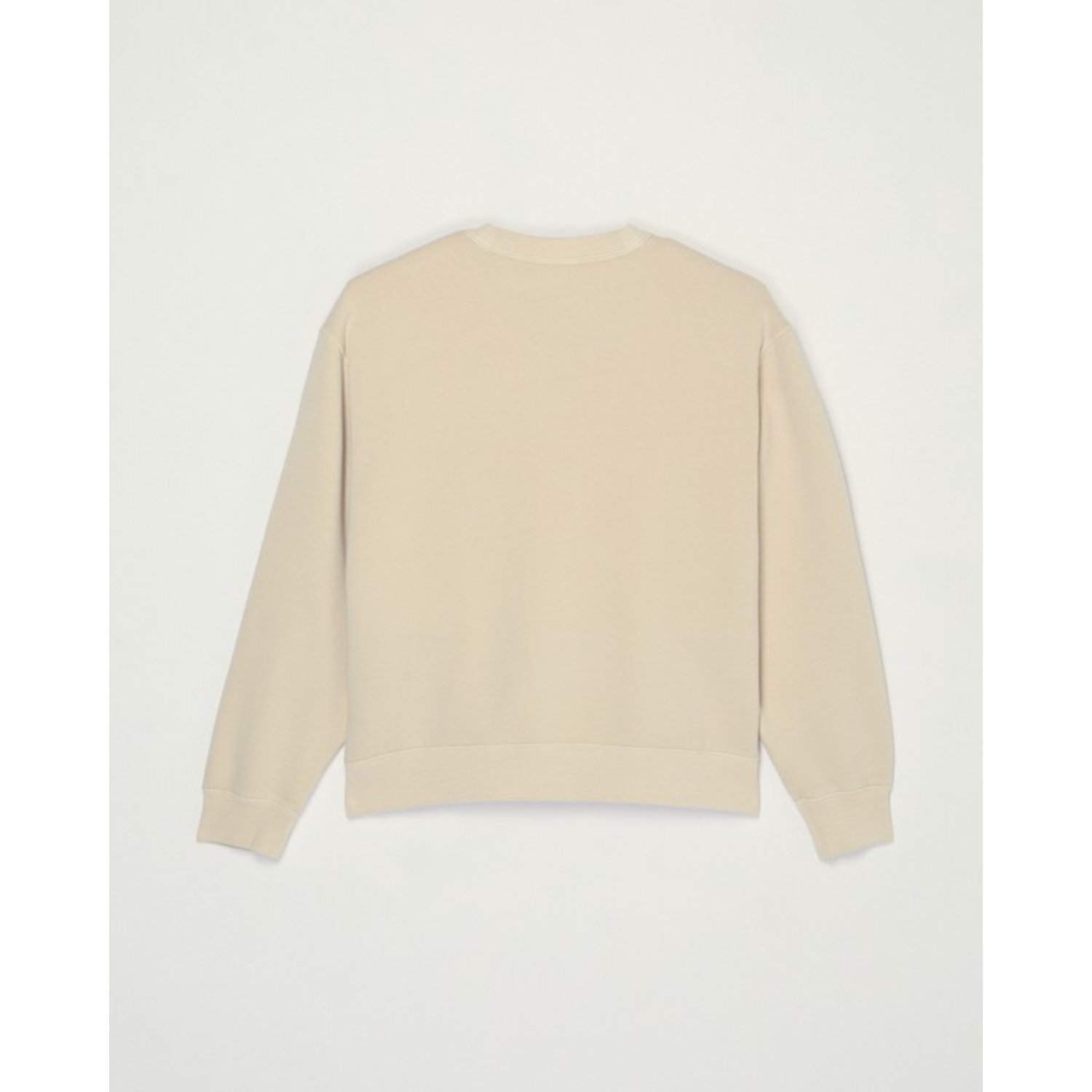Sweatshirt, Beige, Crewneck, Long-sleeve, Plain