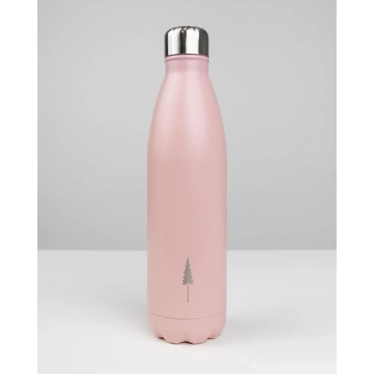 Trinkflasche, Edelstahl, Rosa, Metallverschluss, Baum-Motiv