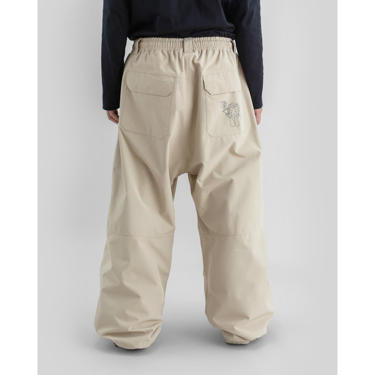 Park Pants Hose, Beige, Hagehose, Gummikordel, Rückentaschen