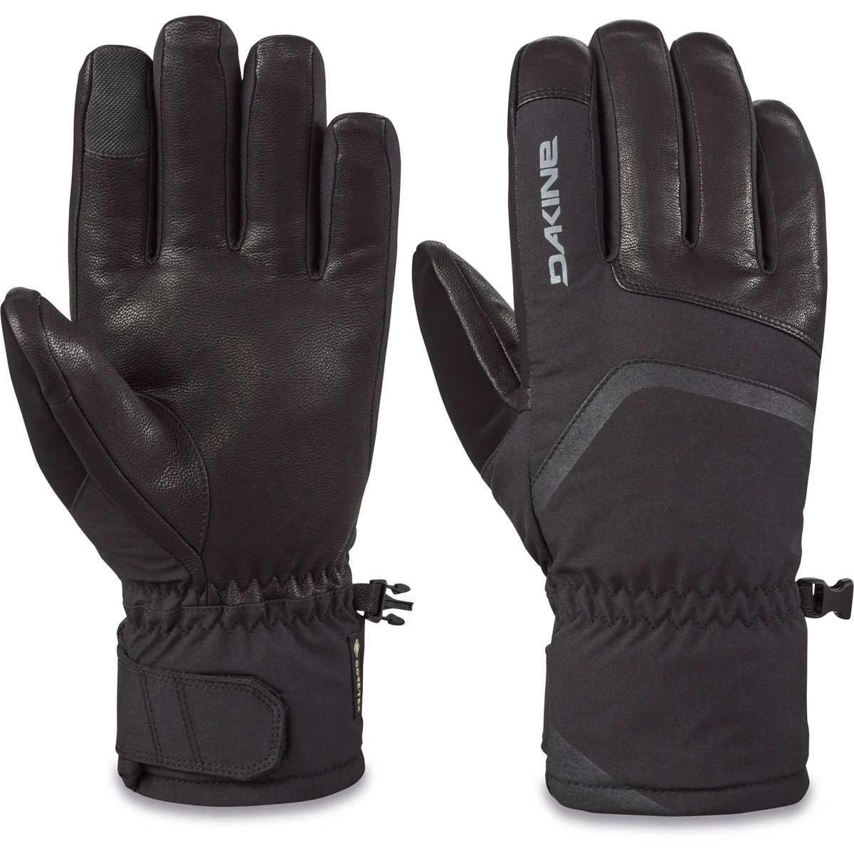 Fillmore Gtx Short Glv winterhandschuhe, schwarze handschuhe, synthetisches leder, handschuhe mit schließe, Dakine sichtbar