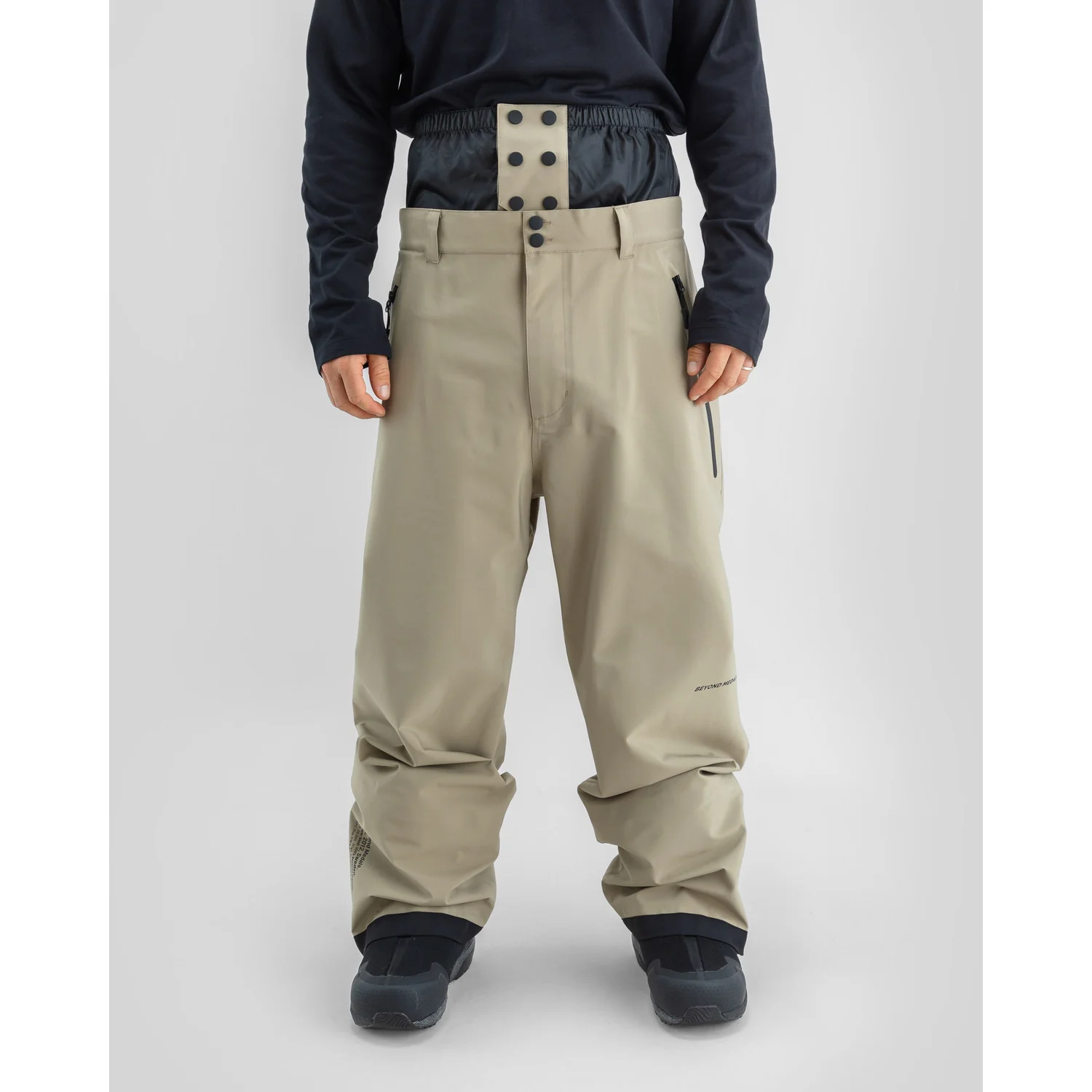 Skihose, Beige, Weites Bein, Wasserdicht, Schneefang