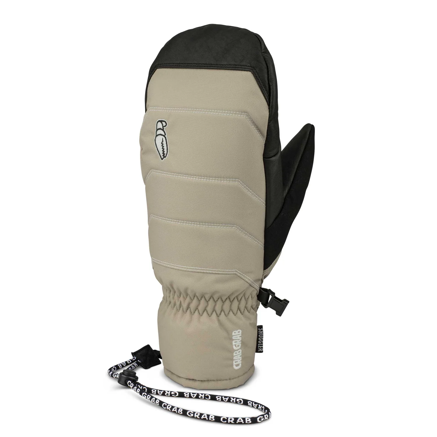 Skihandschuh, Fäustling, Beige-schwarz, Textil, Handgelenkschlaufe