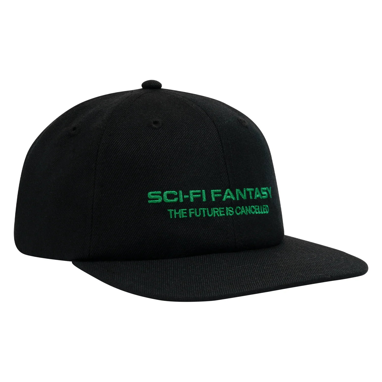 Schirmmütze, Snapback, Schwarz, Flacher Schirm, Grüner Schriftzug