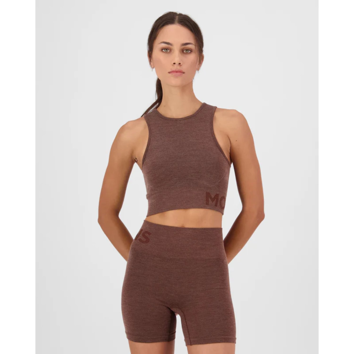 Sport-BBH, Top, Hose, Rippe, Beige-Braun