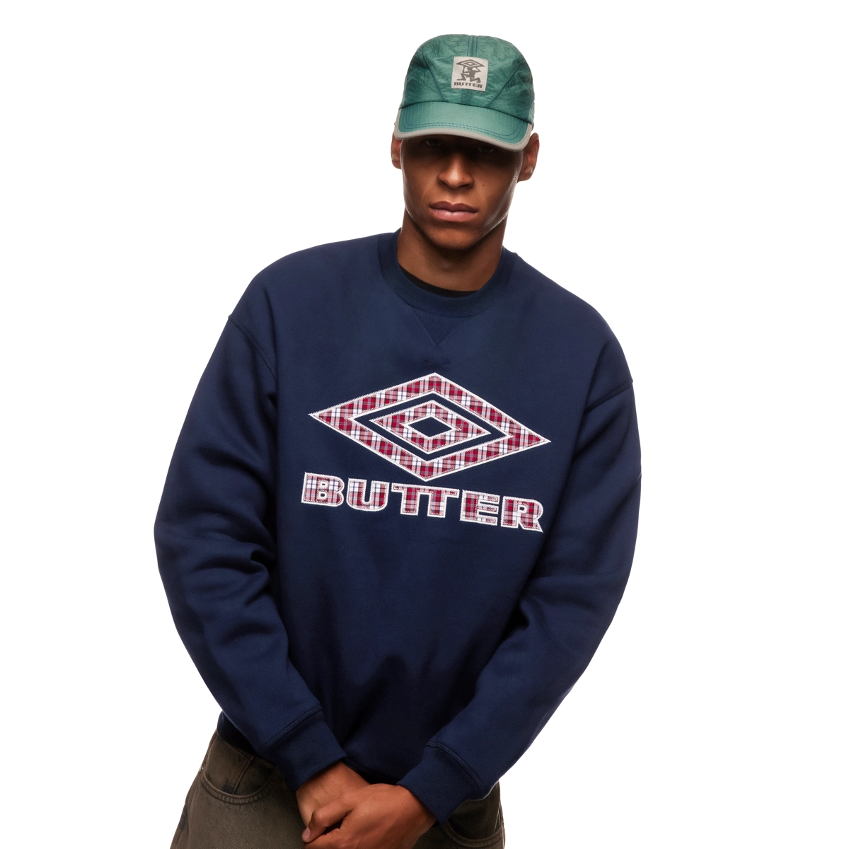 Sweatshirt, Navy, Diamond logo, Plaid logo, Pullover