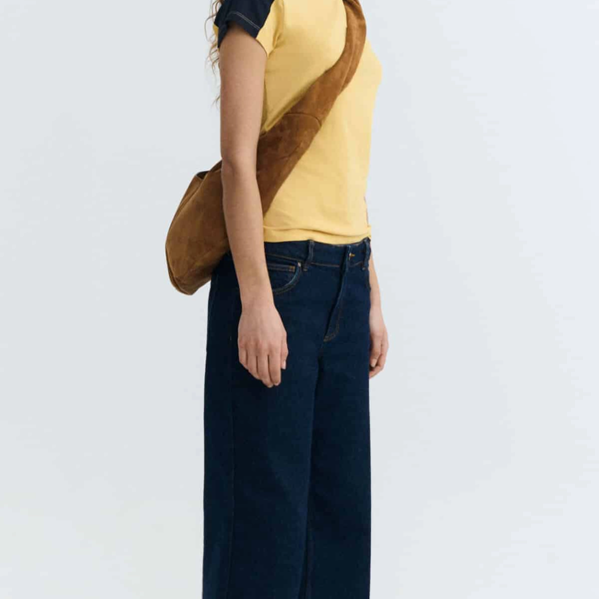 handbag, crossbody, brown, suede, bag strap