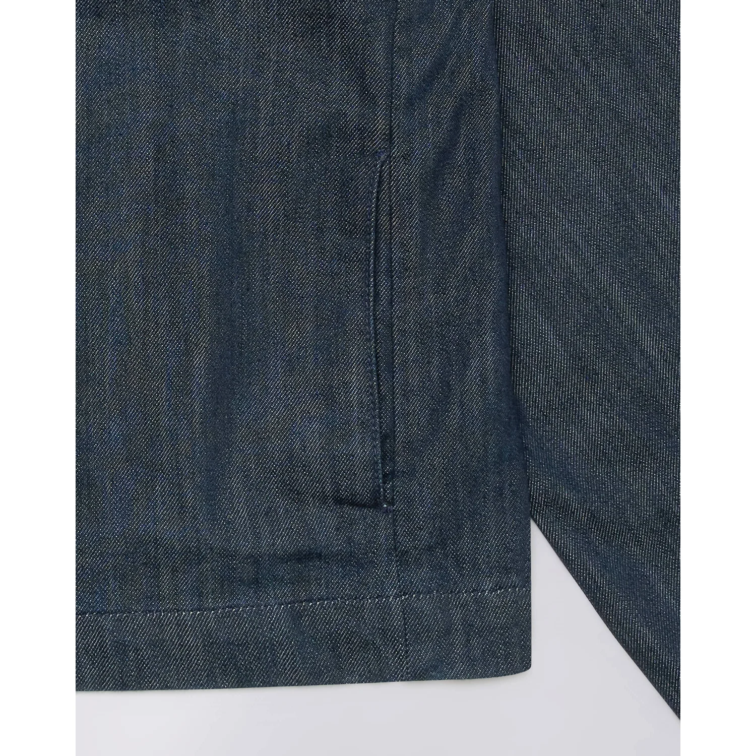 W' Yumi Overshirt Jeansstoff, Dunkelblau, Denim, Steppnaht, Gesäumter Rand