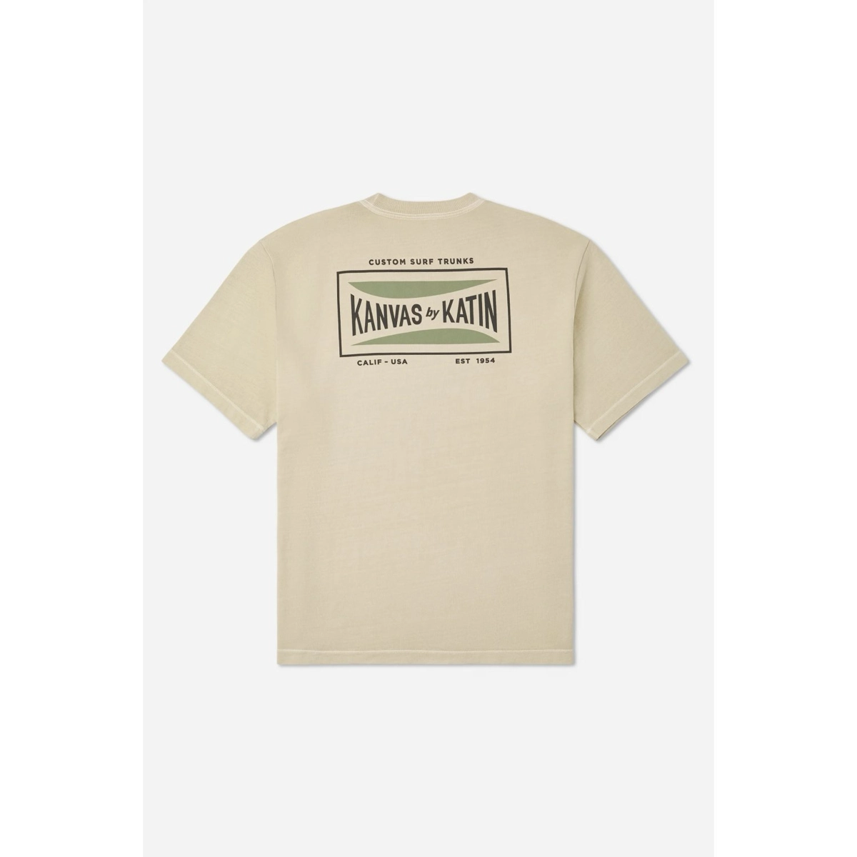 T-Shirt, Beige, Graphic, Rückseite Druck, Baumwolle, Tee, Beige, Kanvas, Grafikaufdruck, Kurzarm