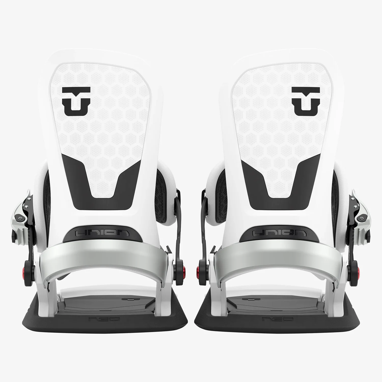 Neo Snowboardbindungen, Paar, weiß-schwarz, Ratschenbindung, Kunststoff