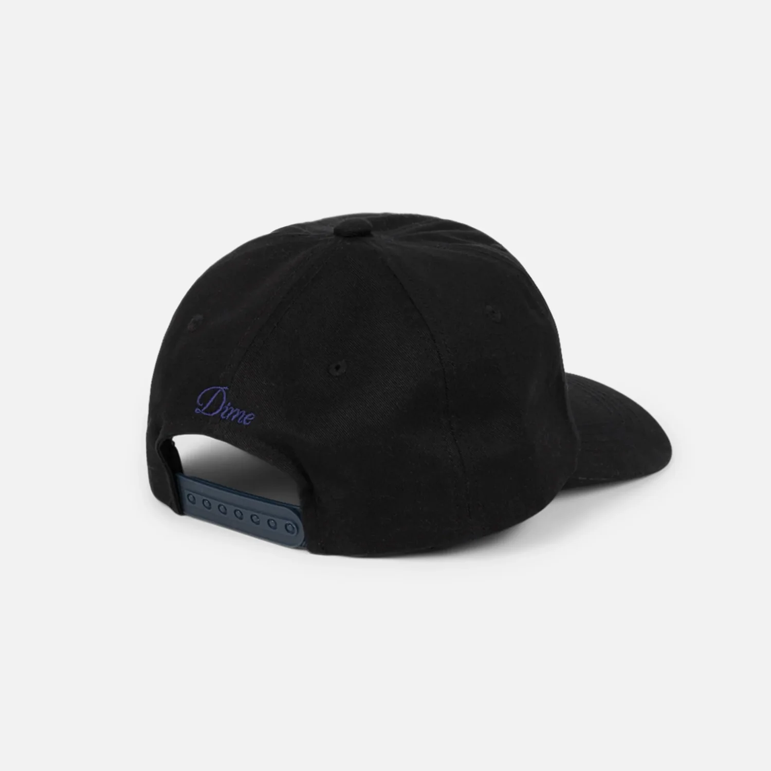 Casquette à visière, noire, fermeture snapback, visière courbée, logo brodé