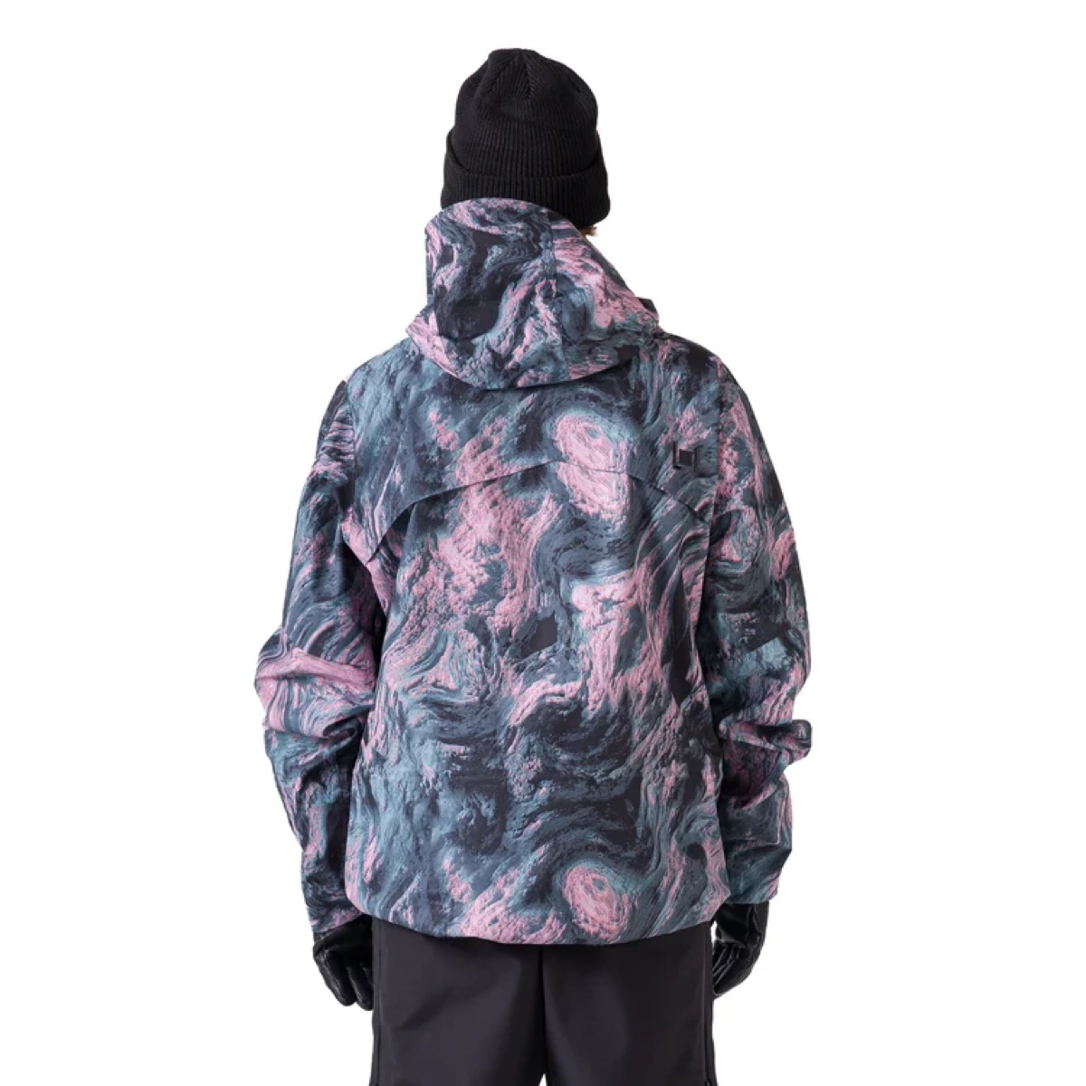 Lighthouse Jacket Veste, capuche, motif marbré, rose-gris, vêtements d'hiver, veste, chinée, coupe-vent, femme ?