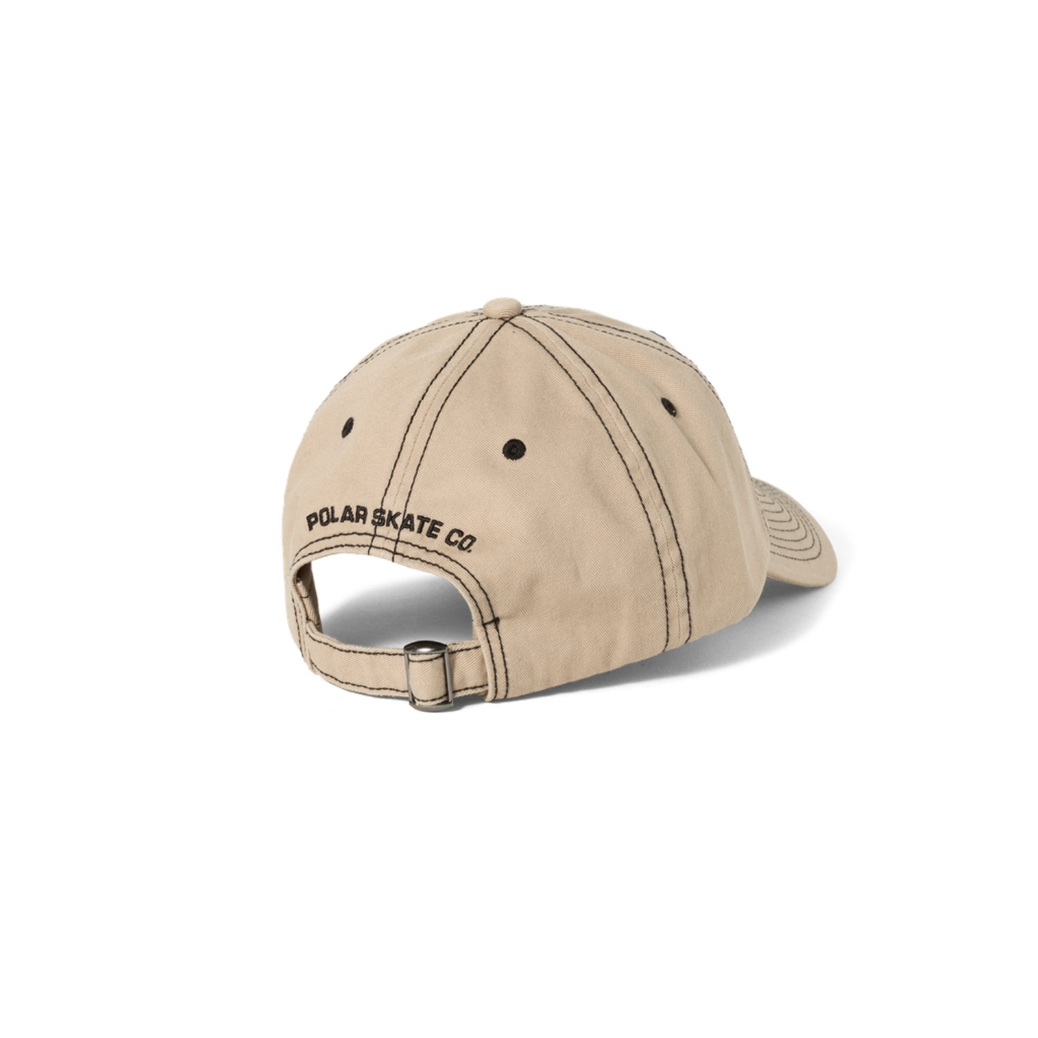 Casquette de baseball, beige, coutures contrastées, sangle de réglage, vue arrière