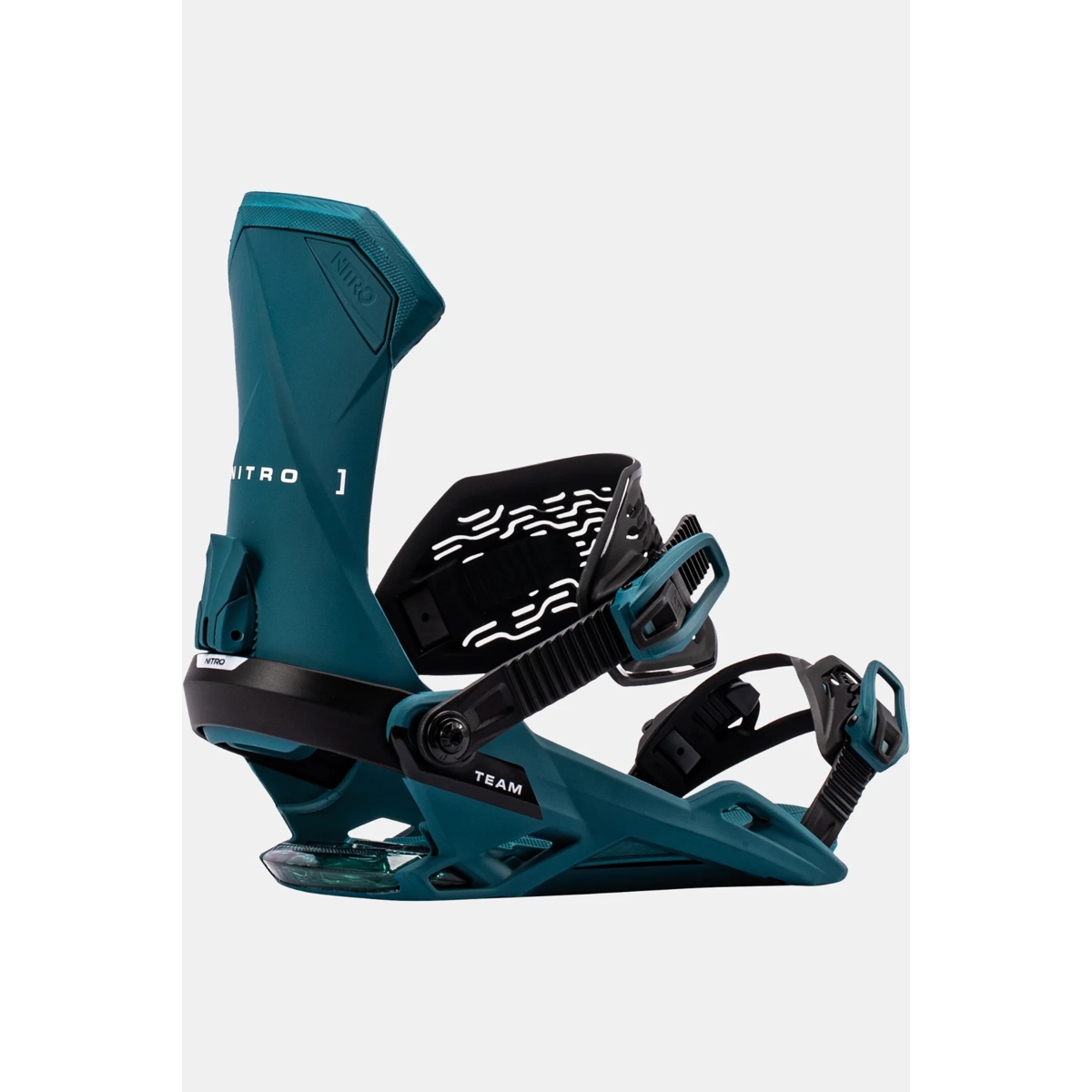 Team Bindung, Snowboard Bindung, Tech Bindung, Teal Farbe, Ratschenbindung, Snowboard Bindings, Teal Bindings, Step-in Bindings, Aluminum Base, Strap System