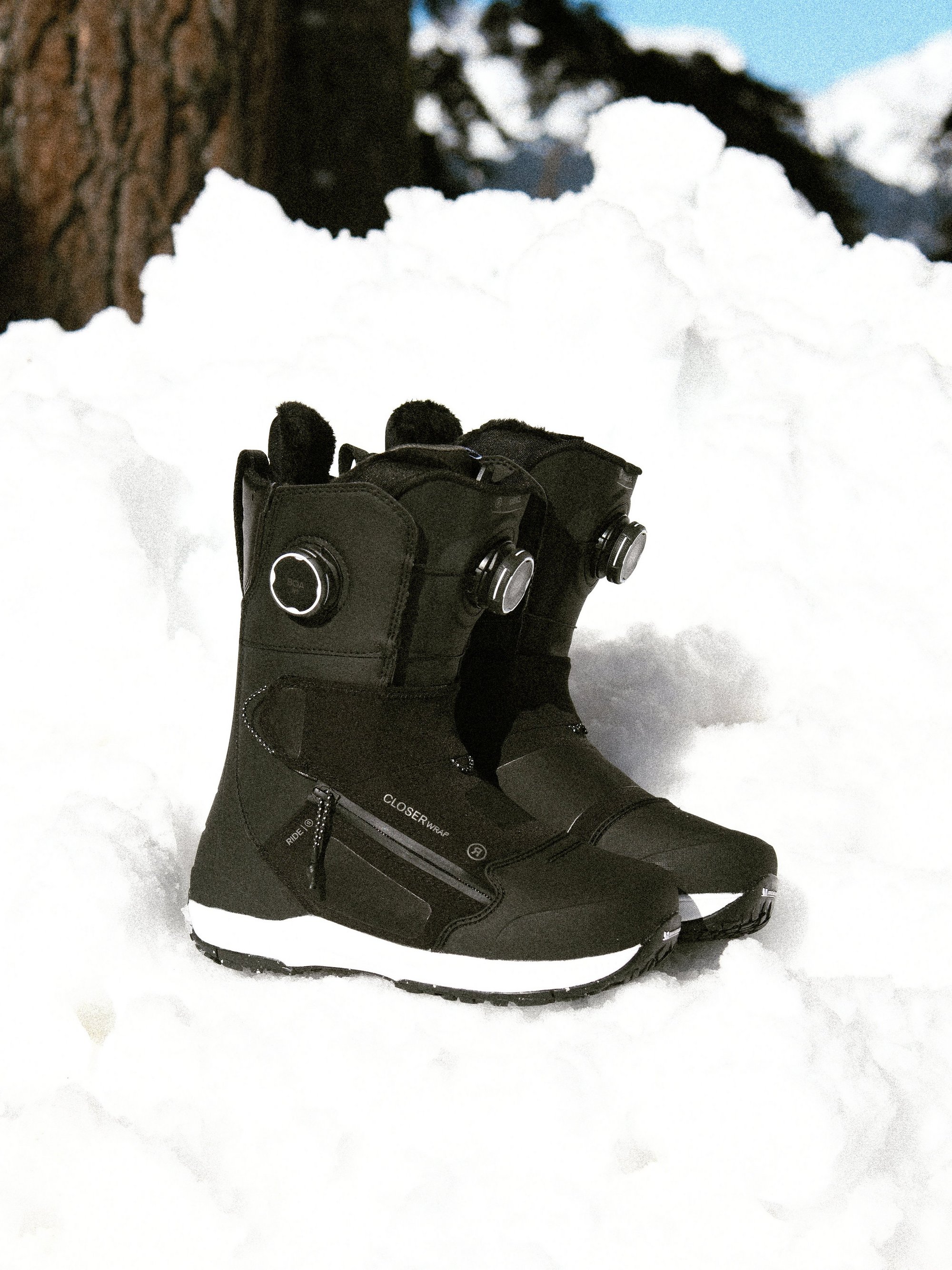 Cadence Bottes de neige, bottes de snowboard, bottes d'hiver, chaussures à boucles, noir