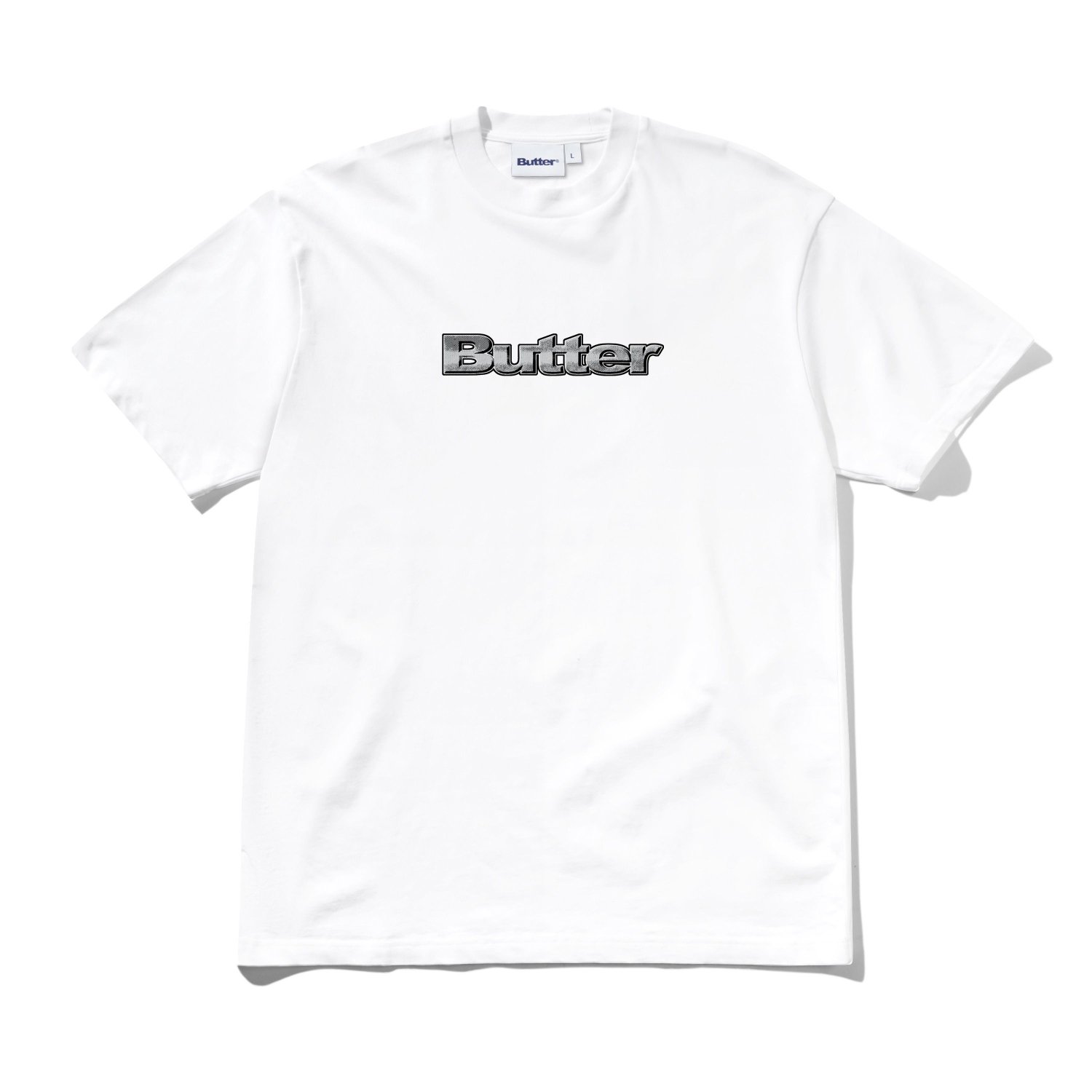 T-Shirt, Weiß, Grafik, Butter-Logo, Rundhals