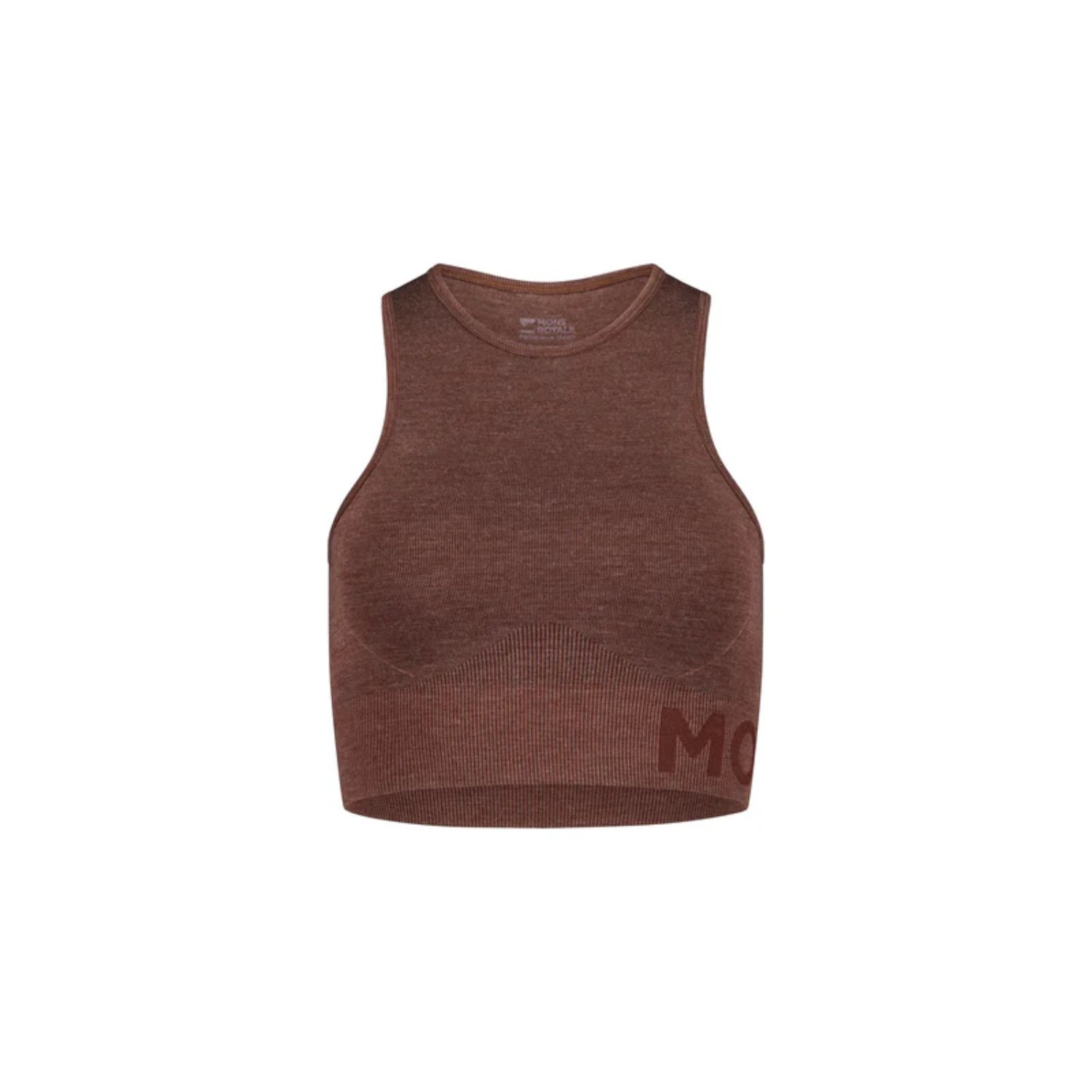 Sport-BH, Stützendes Top, Kragenlos, Rotes Braun, Knit-BH