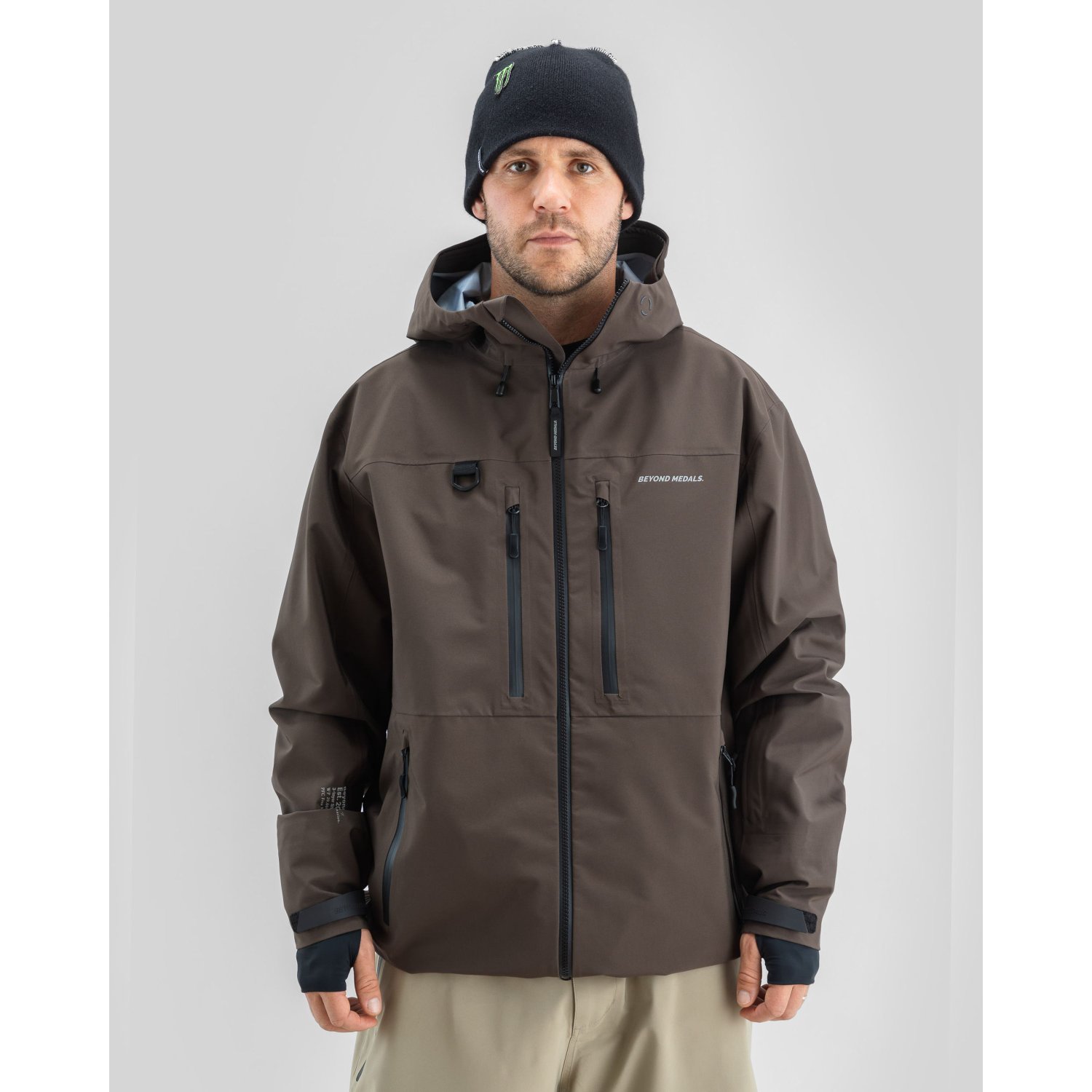 Pro Tech Jacket 3L Herrenjacke, Softshell, Braun, Hoodie-Look, Reißverschlusstaschen