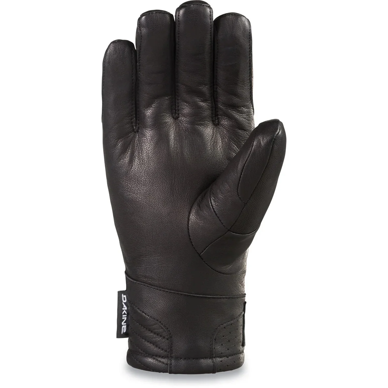 Lederhandschuh, schwarz, Fingerhandschuh, verstärkter Daumen, Perforierter Bund