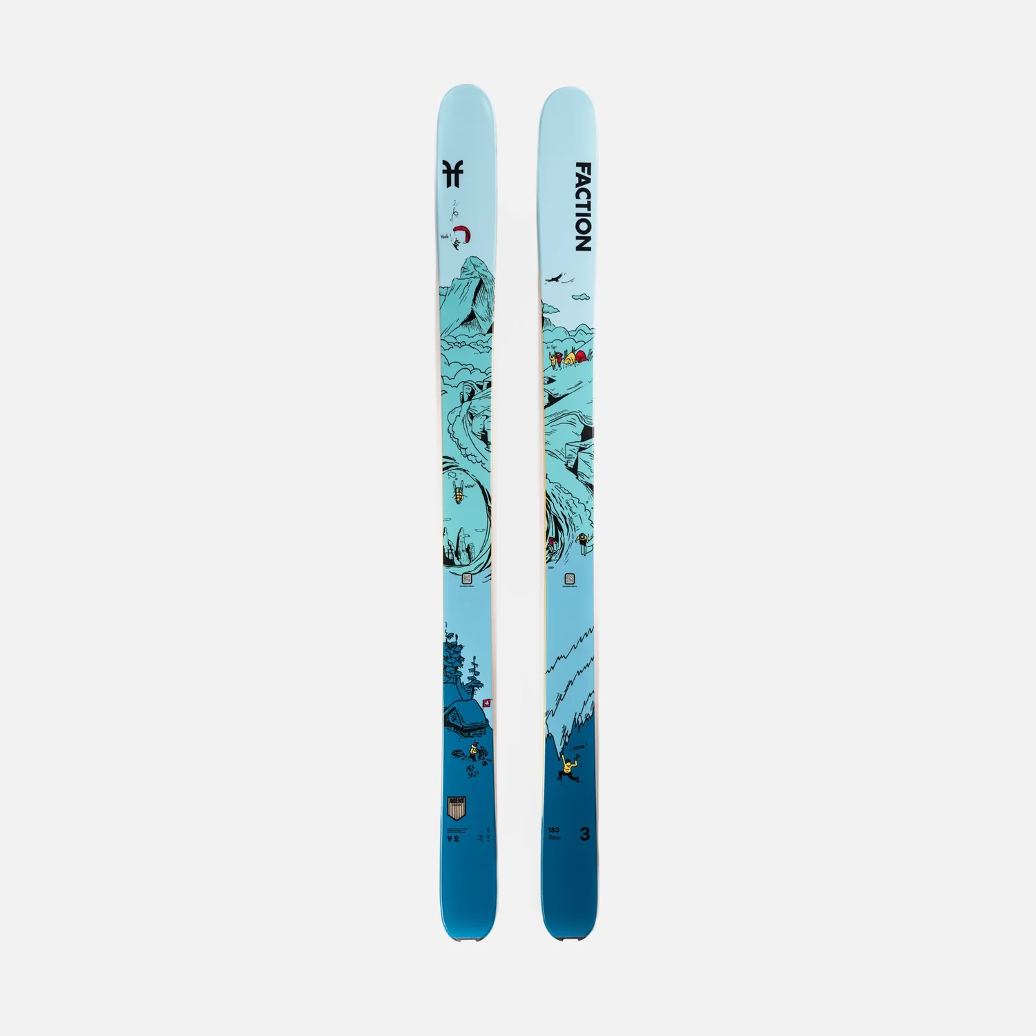 Ski, Freeride-Ski, hellblau, All-Mountain-Ski, Bergmotiv